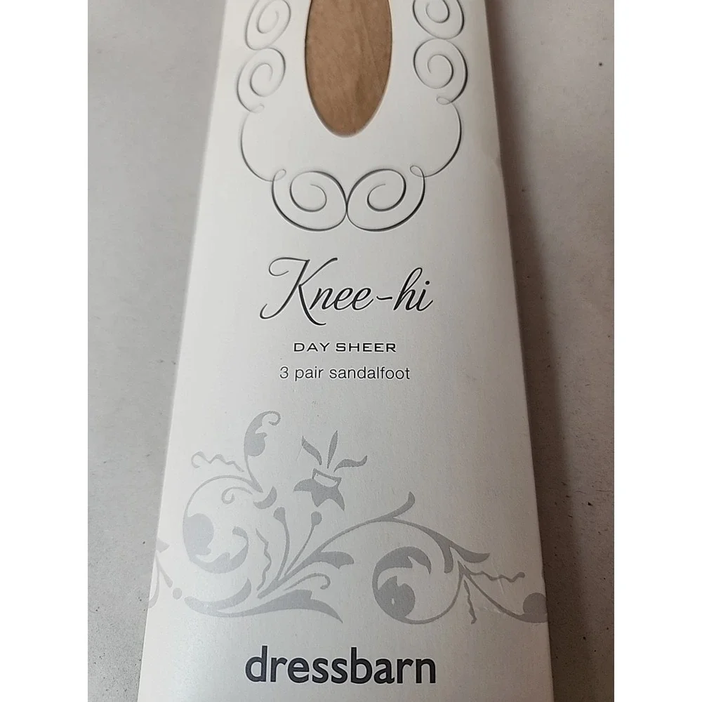 New Lot 2 Pks Dressbarn 3 Pair Each Knee-Hi Women's Size 8.5-11 Nude & Black NIB